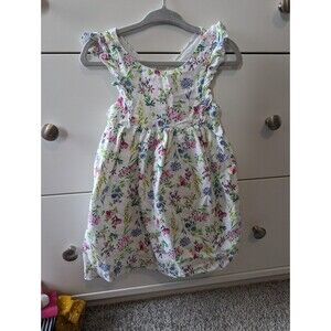 Jojo Maman Bebe White Floral Dress 6-12